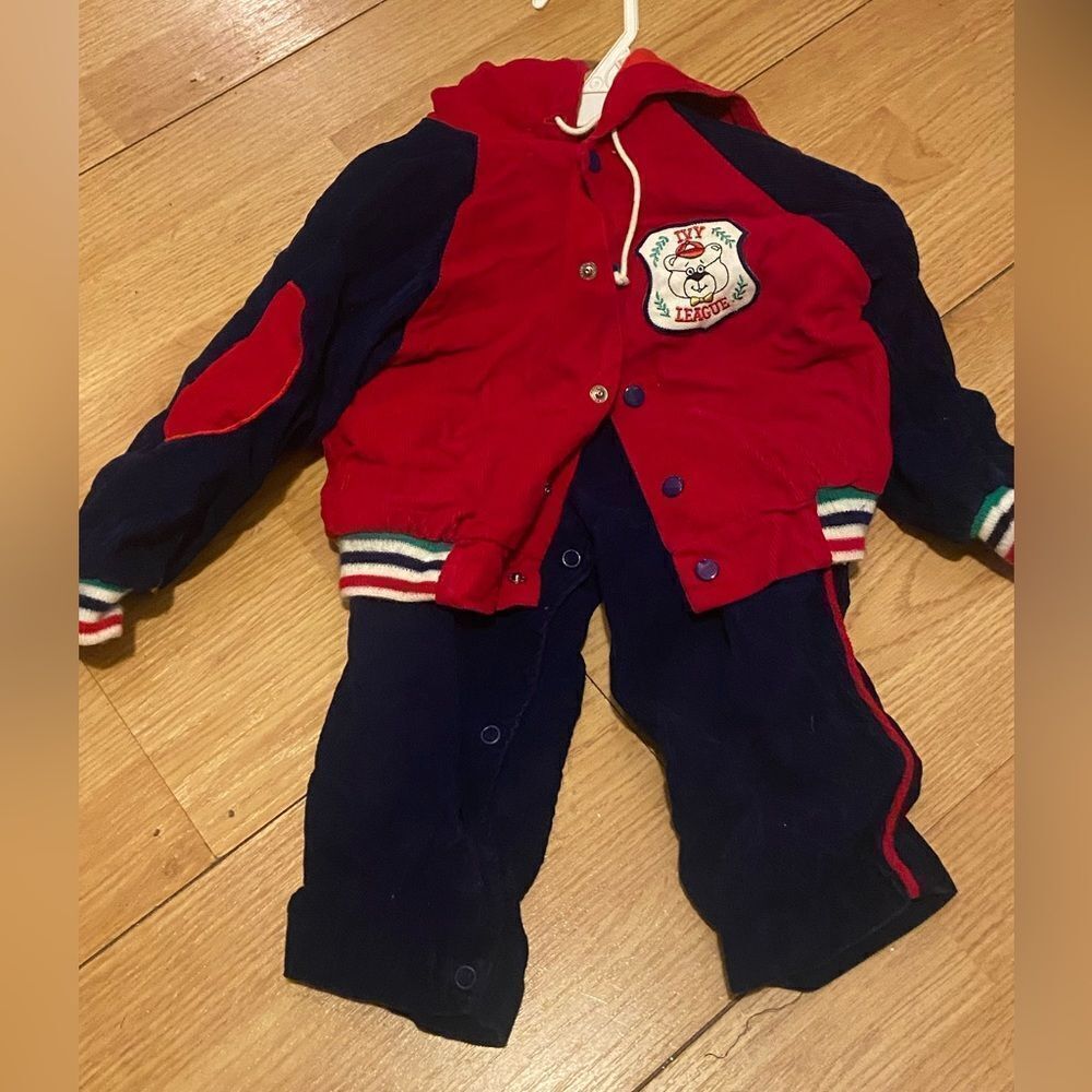 Vintage baby boy colorblock primary sweatsuit 24m